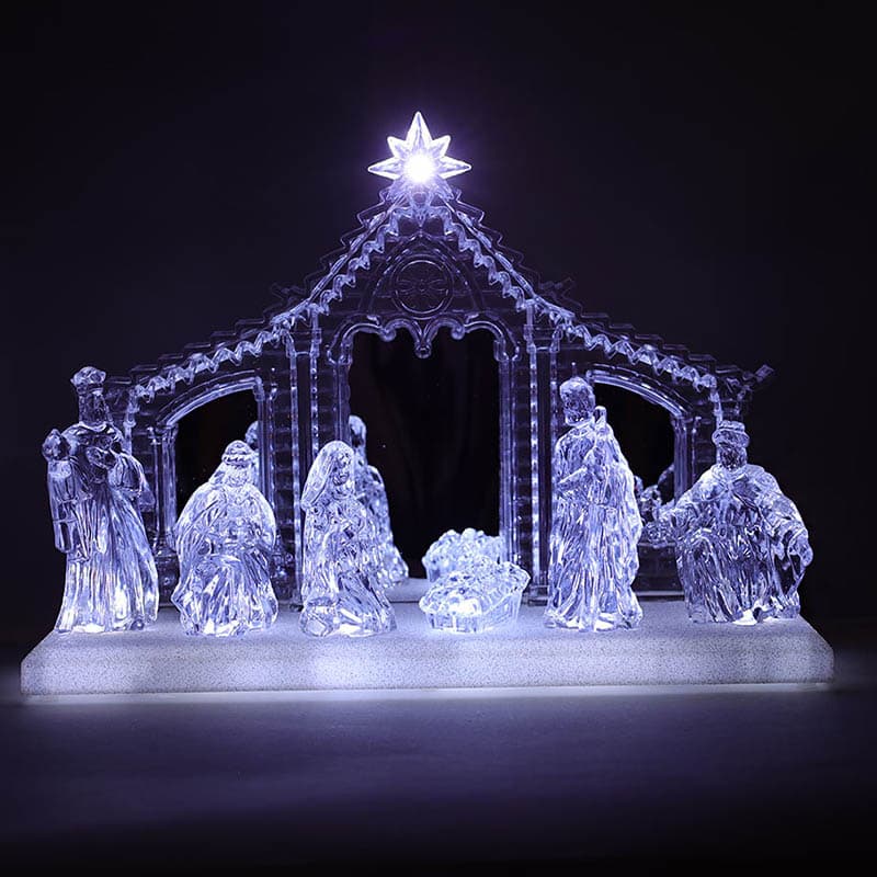 Acrylic LED Nativity Cracker Barrel