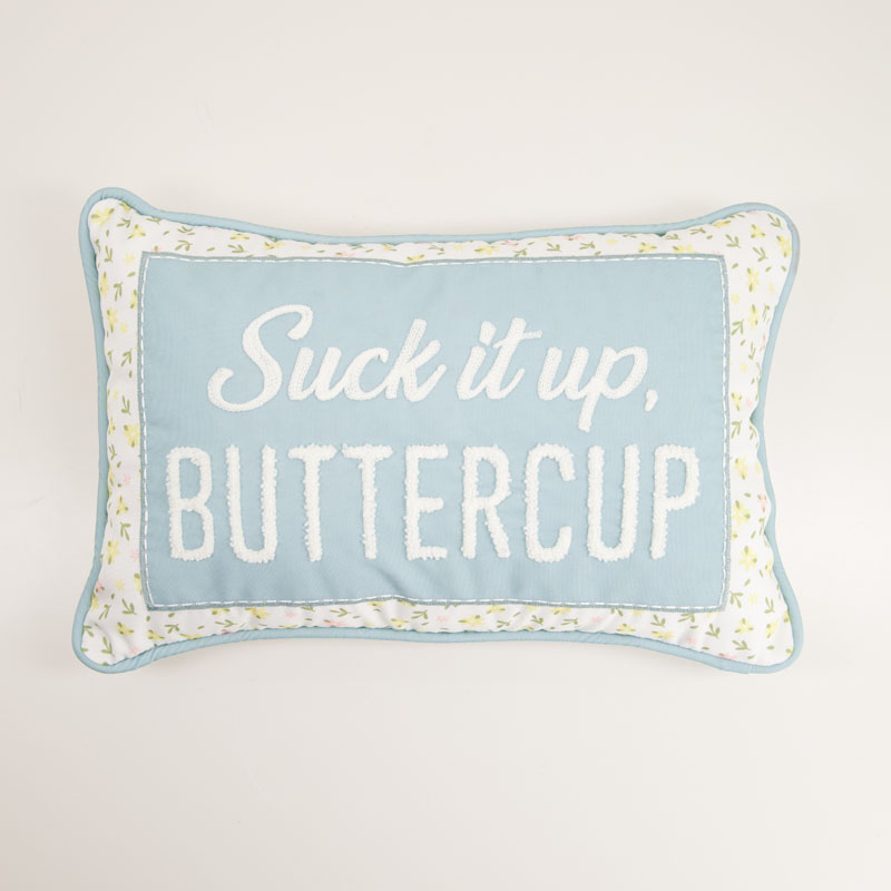 Suck It Up Embroidered Pillow