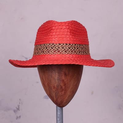 Coral Straw Hat