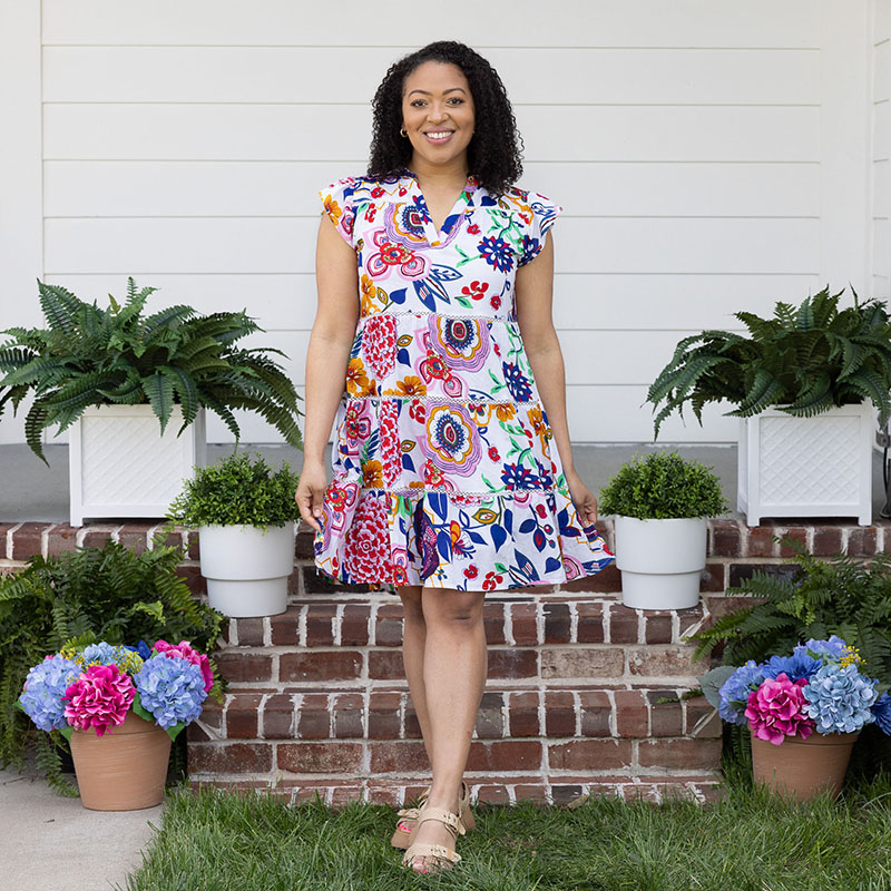 Multi Floral Tier Dress - Cracker Barrel