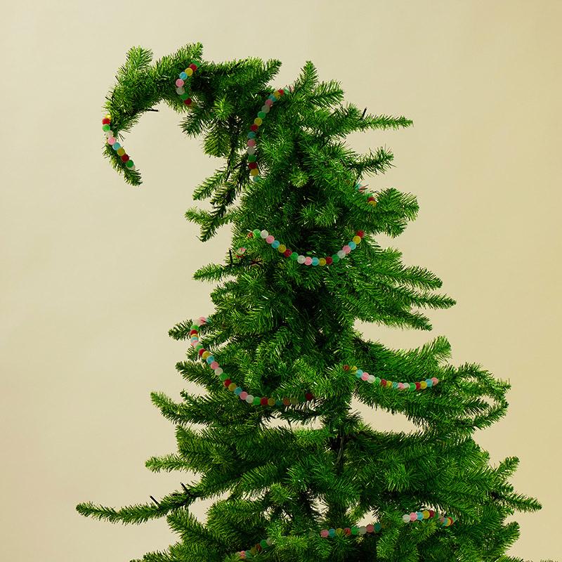 4.5' Prelit Green Tinsel Multilight Tree - Cracker Barrel