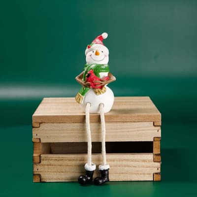 Snowman with Cardinal Sitter