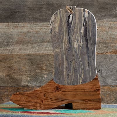 Cowboy Boot Marble Cutting Board