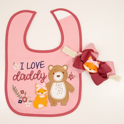 I Love Daddy Headband and Bib Set