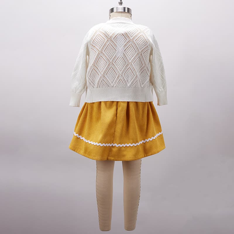 Toddler Embroidered Corduroy Yellow Dress and Cardigan - Cracker Barrel