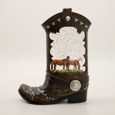 LED Boot Glitter Globe