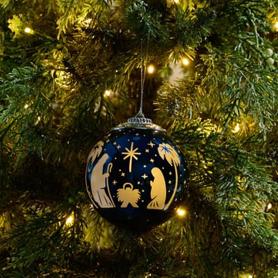 LED Nativity Ball Ornament