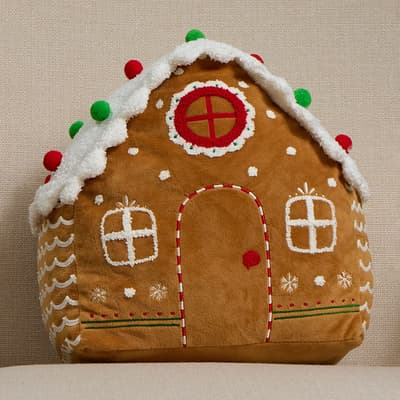 Gingerbread House Shape Pillow