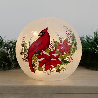 LED Cracked Glass Cardinal Orb