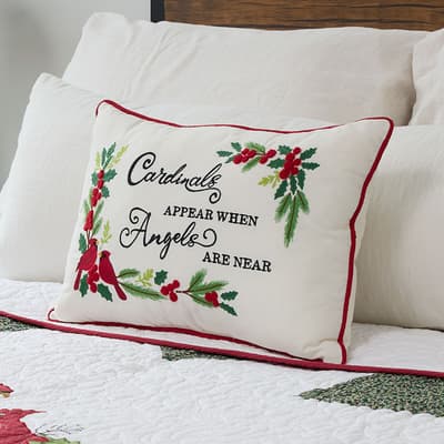 Cardinal Embroidered Pillow