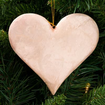 Pink Capiz Heart Ornament