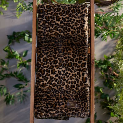 Leopard Faux Fur Throw