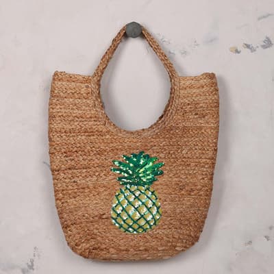 Jute Pineapple Beach Bag