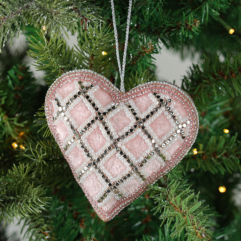 Pearl Beaded Heart Ornament - Cracker Barrel