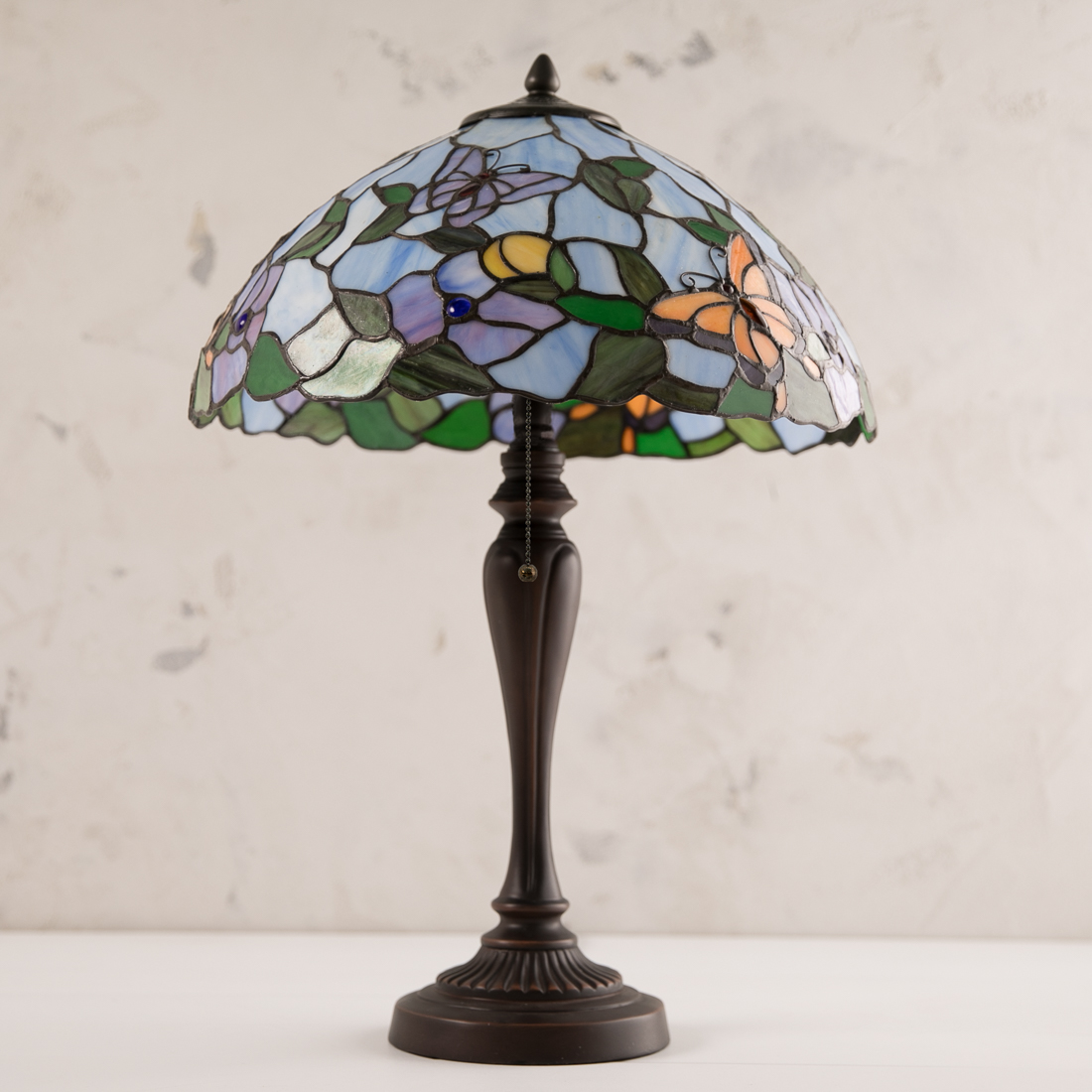 Stained Glass Butterfly Lamp Cracker Barrel