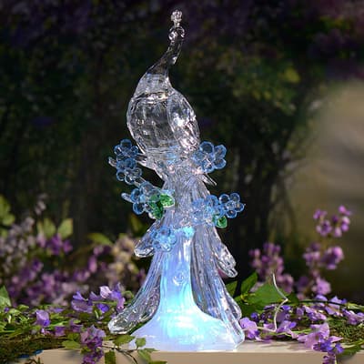 Acrylic Lighted Peacock Statue