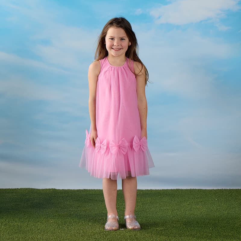 Toddler Bow Hem Pink Tulle Dress - Cracker Barrel