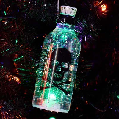 Poison Bottle Glitter Globe Ornament