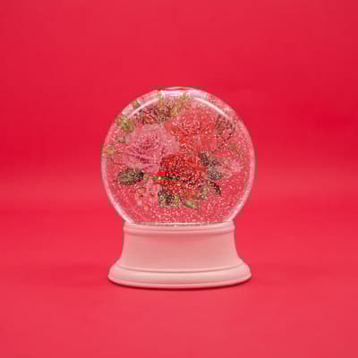 Acrylic Rose Glitter Globe