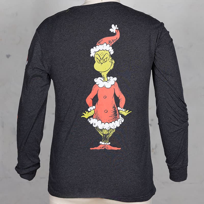 Gray Long Sleeve Grinch Tee - Cracker Barrel