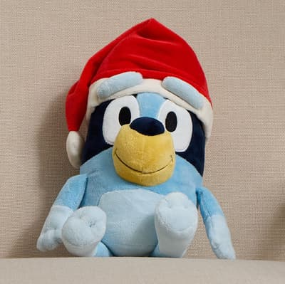 12" Bluey with Santa Hat Plush