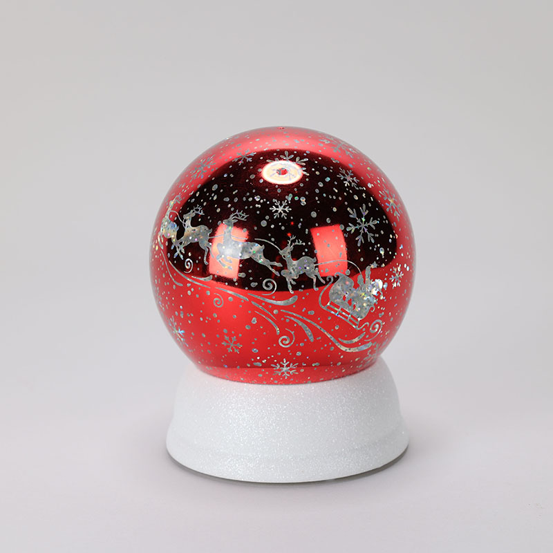 Acrylic Red Foil Santa Glitter Globe Cracker Barrel