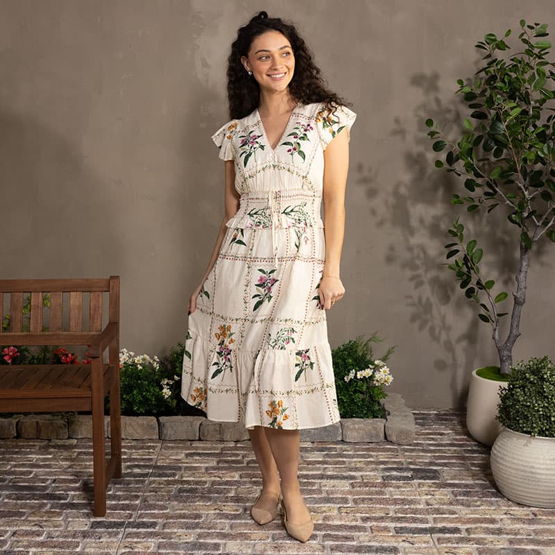 Cream Floral Dress - Cracker Barrel