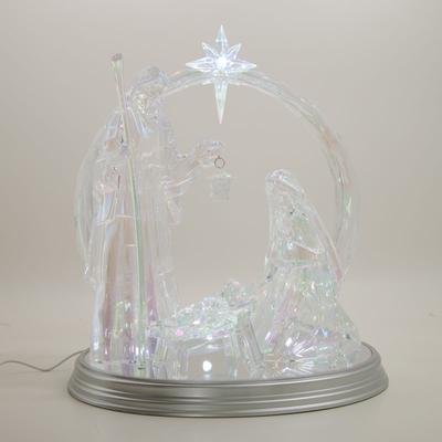 Light Up Nativity with Mirror Base