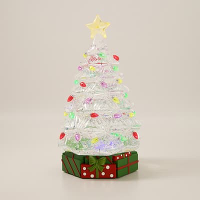 Christmas Tree with Lights Glitter Globe