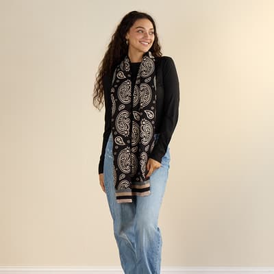 Neutral Paisley Scarf