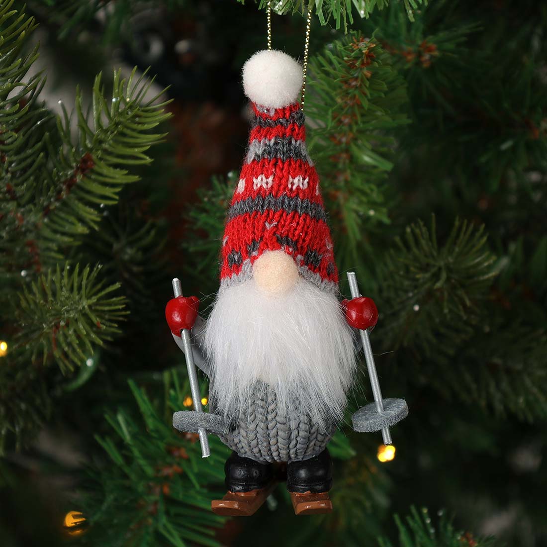 Skiing Gnome Ornament Cracker Barrel