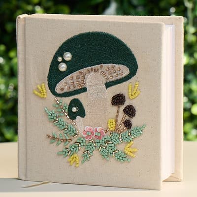 Mushroom Embroidery Beadwork Notebook