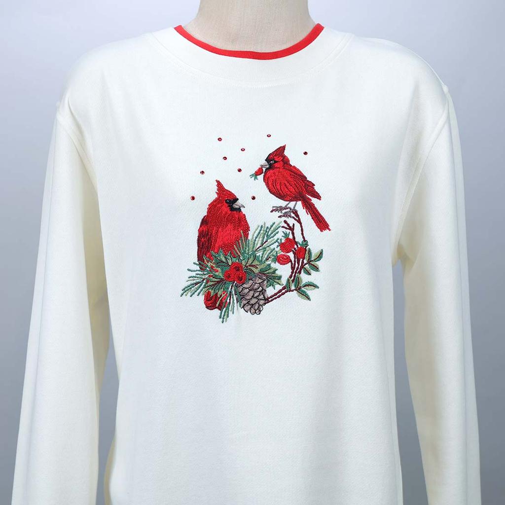 Cardinal Holly Pullover Sweatshirt Cracker Barrel