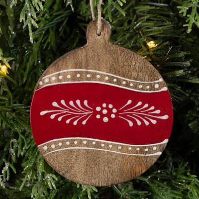 Hand Painted Wooden Round Ornament