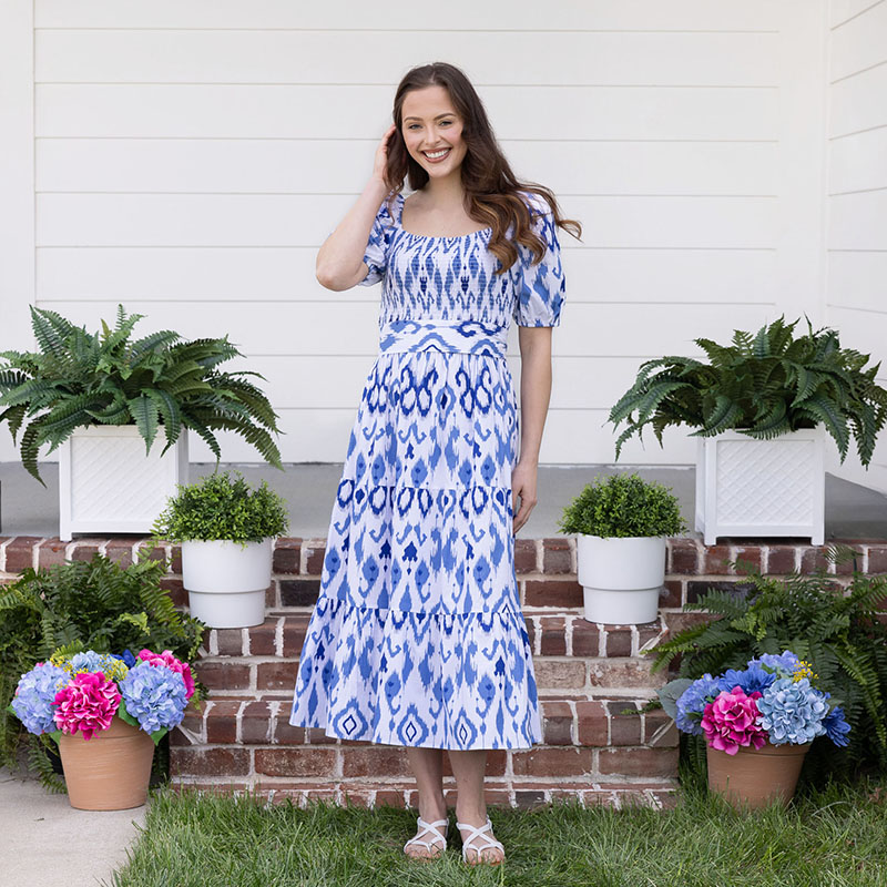 Smocked Print Dress - Cracker Barrel