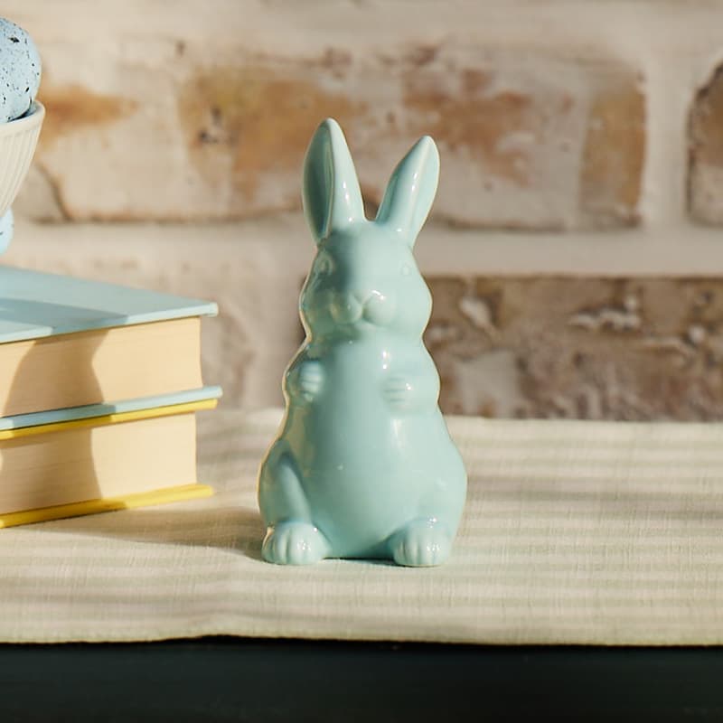 Ceramic Bunny Figurine - Blue - Cracker Barrel