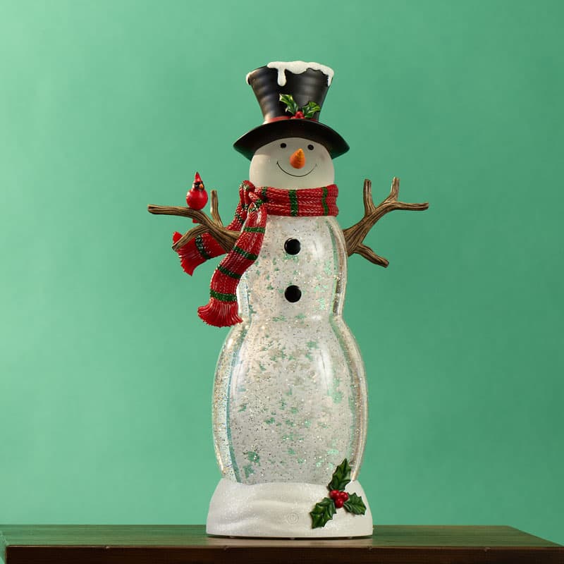 小物 Snowman Snowglobe Amazon.com: Snowman with Cardinal Friends 6 Inch Resin