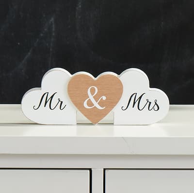 Mr. and Mrs. Heart Shape Block