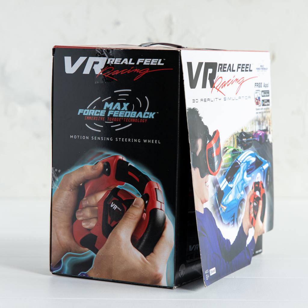 VR Real Feel Racing is the only virtual reality gaming system that gives  you control with a real steering wheel to be able to accelerate, brake and  steer