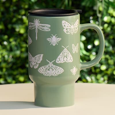 Wax Resist Garden 18 Oz. Travel Mug