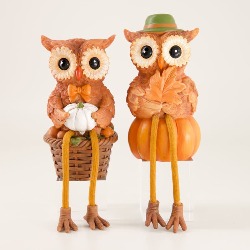 Owl with Pumpkin Sitter - Cracker Barrel
