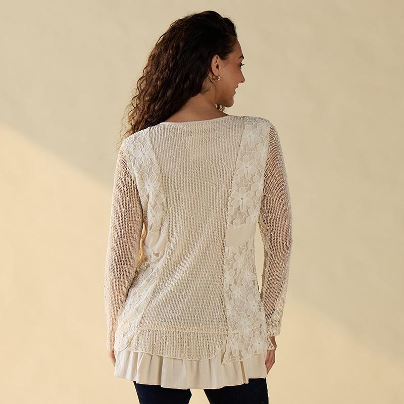 Ivory Mix Media Top - Cracker Barrel