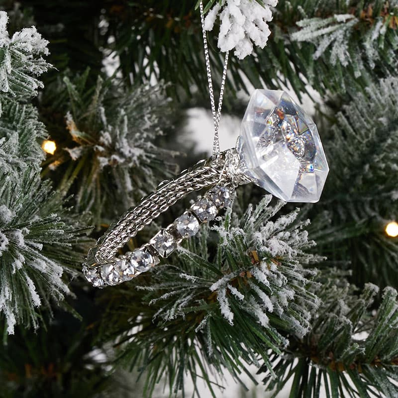 Diamond ring shop christmas ornament