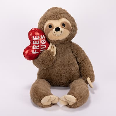 Free Hugs Sloth with Heart Plush