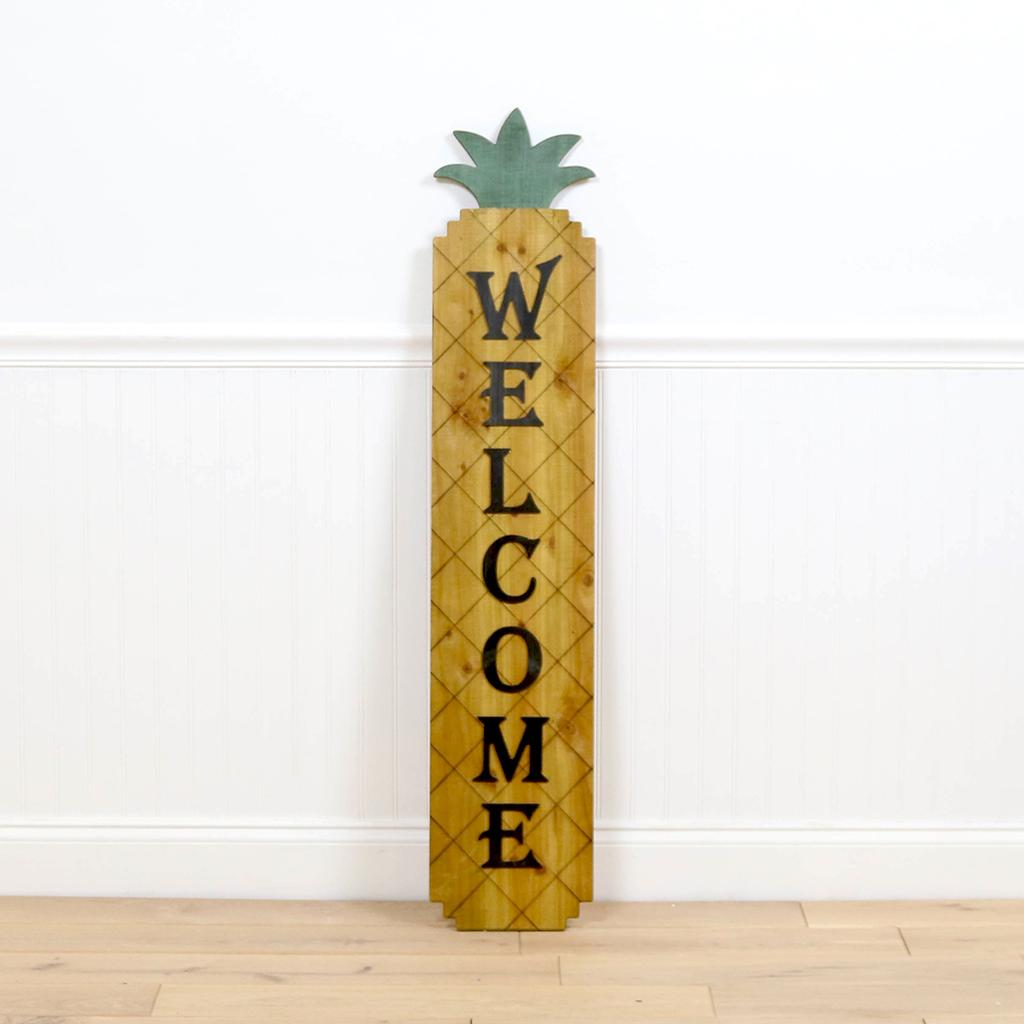 Large welcome fashion porch sign, welcome to our home, Pineapple decor, Welcome porch signs, Front porch decor, Rustic welcome signs