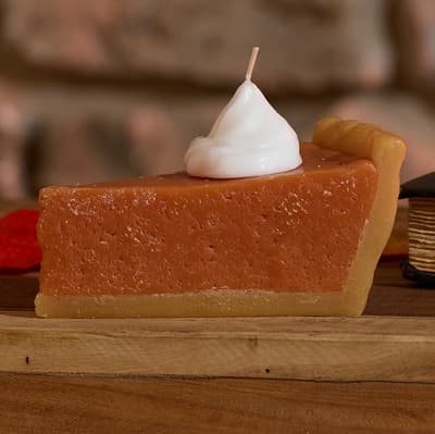 Pumpkin Pie Slice Figural Candle