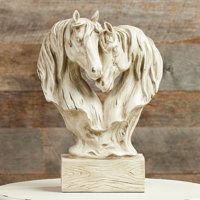 Heart Horse Bust Statue
