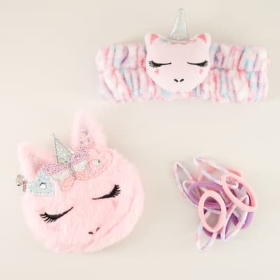 Unicorn Spa Headband Pouch Set