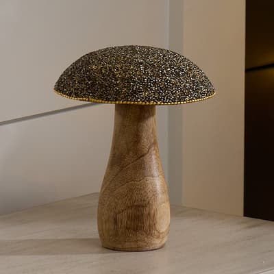 Wood Beaded Mushroom - Large