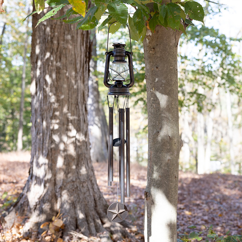 Metal Solar Lantern Wind Chime Cracker Barrel